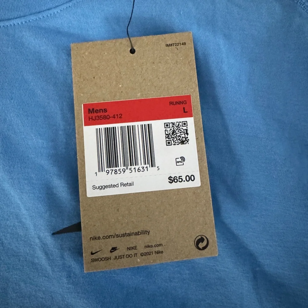 Nike Men's Solar Chase Dri-FIT ADV Short Sleeve Running Shirt color Blue -size L - Picture 4 of 4